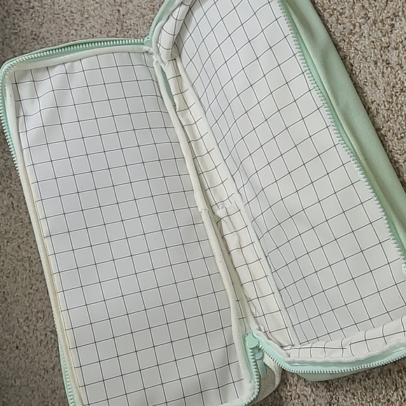 Kate Spade Black and White Striped Travel Bag with Pink and Mint Accents - Picture 13 of 13